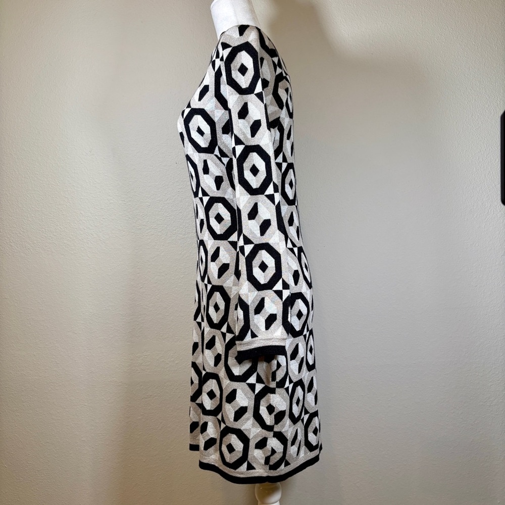 Boden Geometric Long Sleeve Sweater Dress Size 6 - Picture 2 of 9